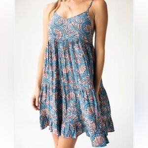 Blue Floral Spaghetti-Strap Sundress